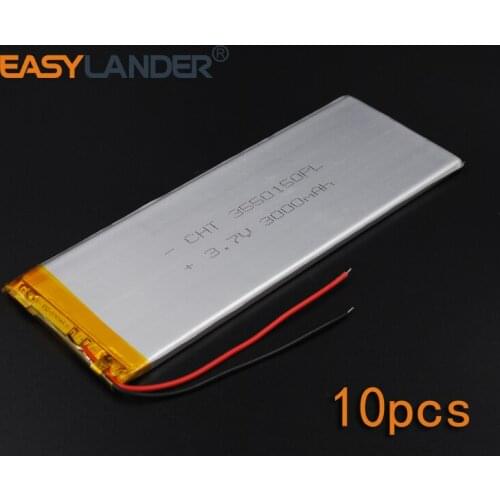 10pcs/Lot 3.7V 3000mAh 3550150 Rechargeable li Polymer Li-ion Battery For Bluetooth Notebook E-Book Power Bank Portable Consumer