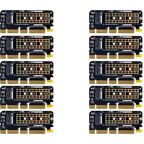 10 Pcs PCI Express PCI-E Riser SATA PCIE to M2 M.2 NGFF NVME SSD Adapter X1 X4 X16 for Chia Mining Full Speed
