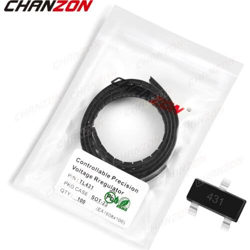 100Pcs TL431 SOT-23 SMD Transistor Bipolar Junction BJT Tube Fets Mark 431 DIY Shunt Voltage Regulator Adjustable Reference