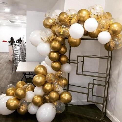 109 pcs White Metallic Gold Balloons Garland Arch Kit Gold Confetti Globos For Wedding Baby Shower Birthday Party Decorations