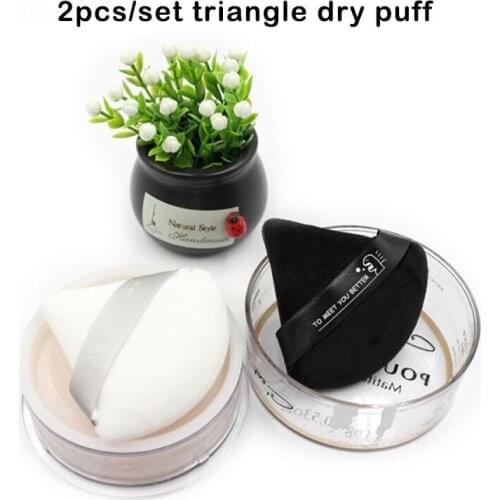 2Pcs Triangle Velvet Powder Cosmetic Puff Mini Beauty Sponge Foundation Makeup Puff Tools