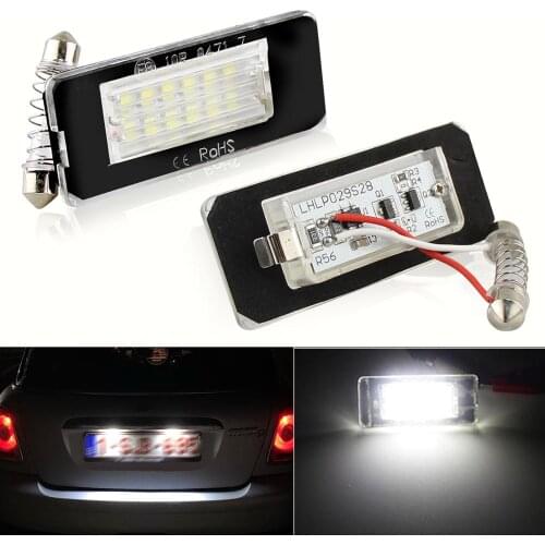 2Pcs LED Number License Plate Light No Error License Plate Light Lamps for BMW Mini Cooper R56 2006 - 2012