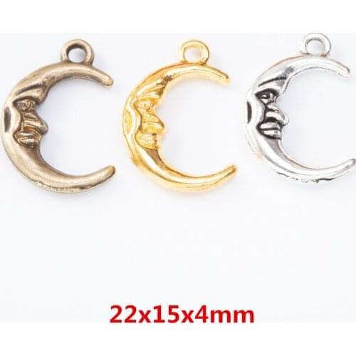 20pcs Vintage Ancient moon zinc alloy charms pendant suitable for DIY Bracelet Necklace metal jewelry accessories 7244
