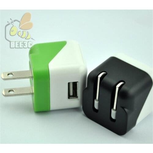 5V 1A new design fold Square style US AC wall charger adapter for iphone7 iphone 4 5 5s 6 7 plus for samsung colorful 200 pcs