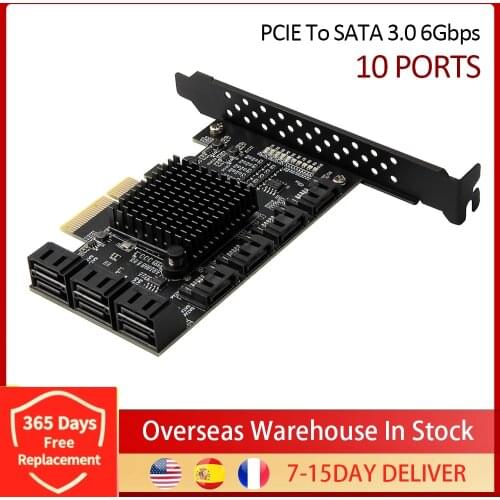 SATA PCI-E Adapter 4/5/8/10/12/16/20/24 Ports PCI Express X1 X4 X8 X16 To SATA 3.0 6Gbp Interface Rate Expansion Card Controller