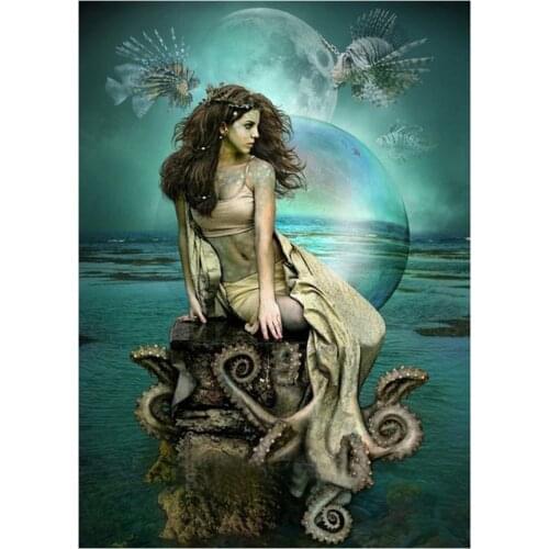 Diamond painting Mermaid Octopus woman 5d diy handmade embroidery kit full square Round drill 5d cross stitch home decor