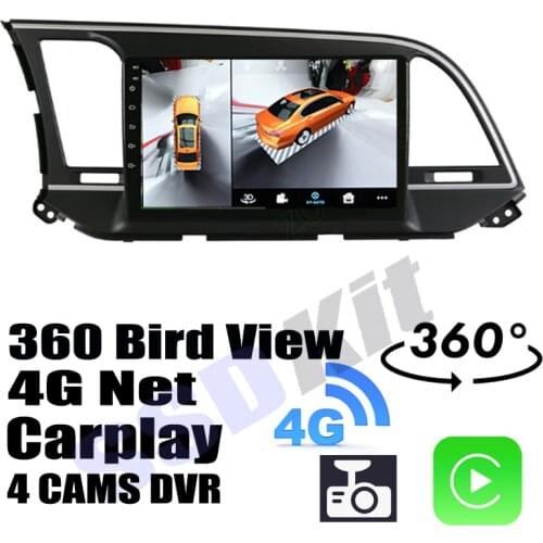 Car Audio Navigation GPS Carplay DVR 360 Birdview Around 4G Android System For Hyundai Elantra Avante AD 2015~2021