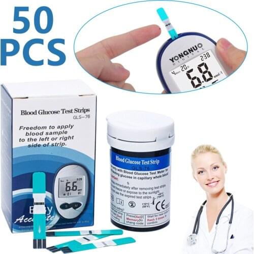 GLS-76 Quick Measurement Household Blood Glucose Test Strip With 50 Test Strips + 50 Blood Sampling Needle