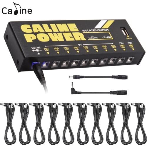 Caline CP-207 Guitar Effect Power Supply Station 8 Isolated Output for 9V 12V 18V Effect Pedal Guitar Accessory with Power Cable