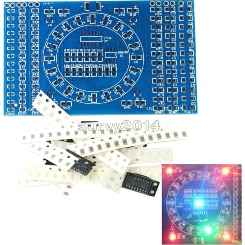 CD4017 Rotating LED SMD NE555 Soldering Practice Board DIY Kit Fanny Skill Training Electronic Suit