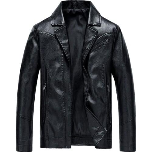 ¡Novedad de primavera otoño 2020! Chaquetas de cuero para hombre, chaqueta de motociclista ajustada informal a la moda para homb