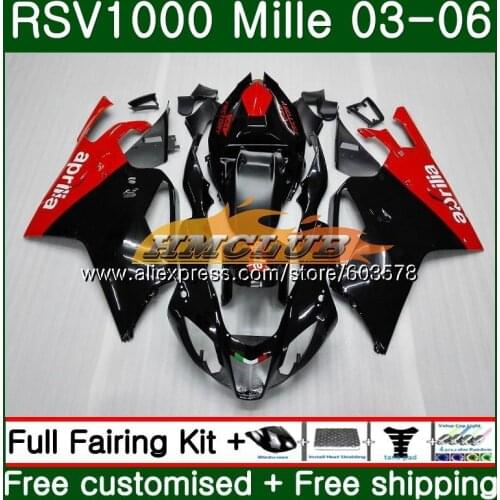 Kit For Aprilia Mille RSV 1000 R RR 2003 2004 2005 2006 Red black 42CL.2 RSV1000RR RSV1000R 1000R RSV1000 03 04 05 06 Fairing