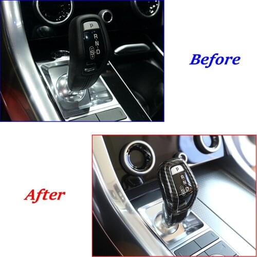 Carbon Fiber Style For Land Rover Discovery Sport L550 2020 ABS Plastic Gear Shift Head Cover Trim Car Interior Accessories