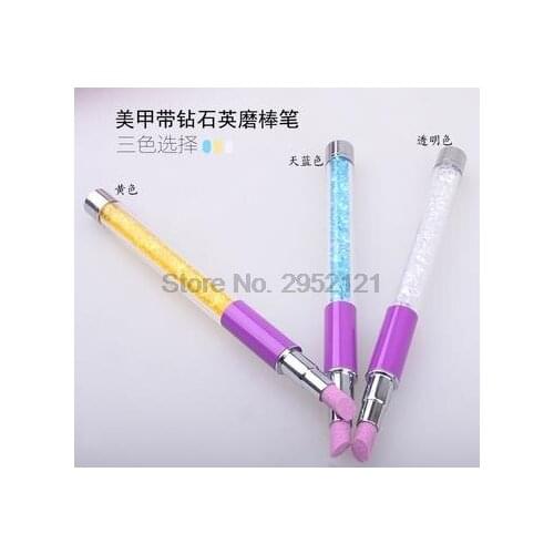 By dhl or ems 200pcs Quartz Grinding Rods Dead Skin Repair Pen To Push Nail Polished Pen Stick Cuticle Pusher Remover Care new