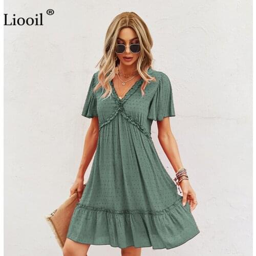 Расклешенные летние платья Liooil China At AliExpress