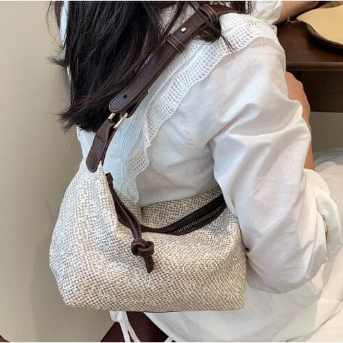 European and American Small Fresh Bags 2021new Fashion High-quality Ladies Luxury Canvas Bag Wild One-shoulder Underarm Baguette
