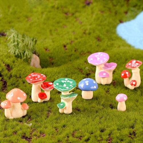 Mini Simulation Mushroom Models Home Garden Ornaments DIY Dollhouse Accessories Landscape Bonsai Plant Pots Children Toy