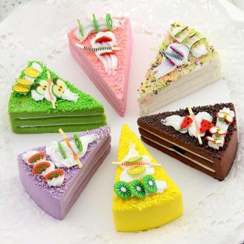 Simulation Fruit Cake Bread Model Food Photo Props Artificial Slicing Cake Fake Ice Cream Cake Funny Toys Cake Shop Display Dec