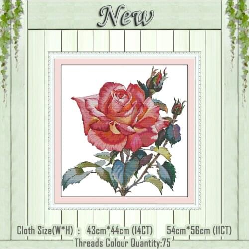 Rose red love decor diy painting counted printed on the canvas DMC 11CT 14CT kits chinese Cross Stitch embroidery needlework Set