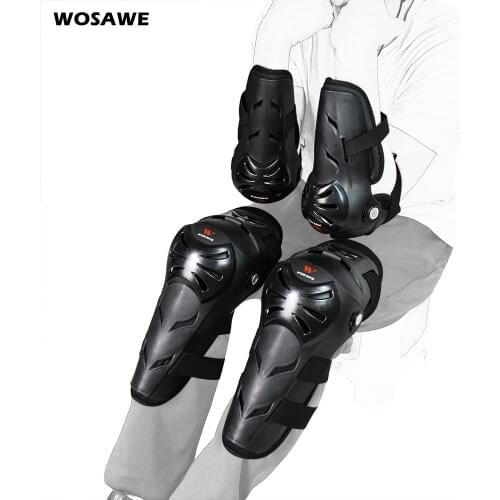 WOSAWE Adult Outdoor Sports Knee Elbow Pads PE Protector Cycling Motorcycle Ski Snowboard Bike Off-Road Skateboarding Racing