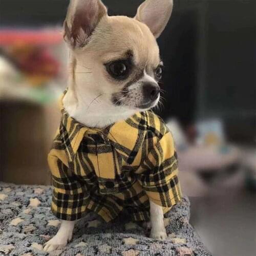 Pet Dog Clothes for Small Dogs Summer Dog Coats for Chihuahua Pet Clothes for French Bulldog Plaid Shirt for Yorkie Dog Clothing
