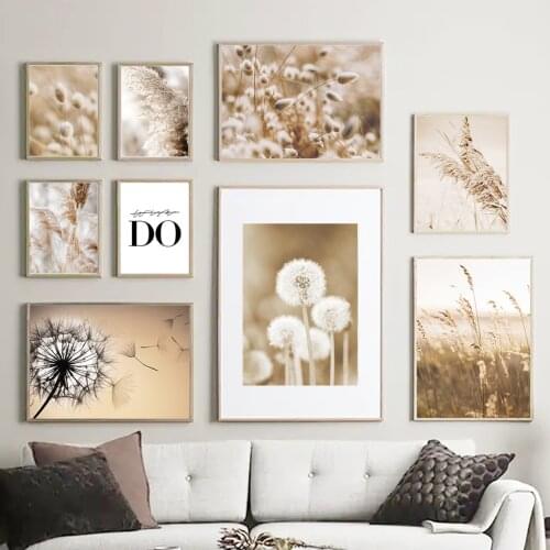 Dandelion Reed Grassland Autumn Wall Art Canvas Painting Nordic Posters And Prints Wall Pictures For Living Room Home Decoration
