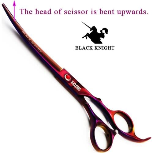 Pet Scissors 7" Upward Curved Pet Grooming Scissors Professional Shears Purple Titanium Salon Barber Using Dogs & Cats