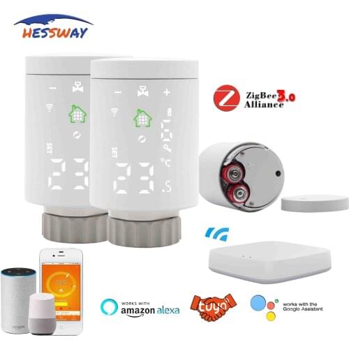 3.0V zigbee Surface touch switch thermostatic radiator valves for 2 in 1 electric actuator & Thermostat