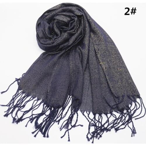 High quality gold thread solid fringed scarf women shimmer plain wraps shawl cosy viscose muslim arab musilm hijabs 50pcs/lot