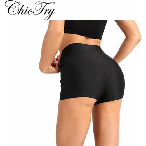 Women Adult Ballet Shorts Gymnastics Training Dance Sports Shorts High Waist Skinny Solid Color Yoga Short Pants for Performance