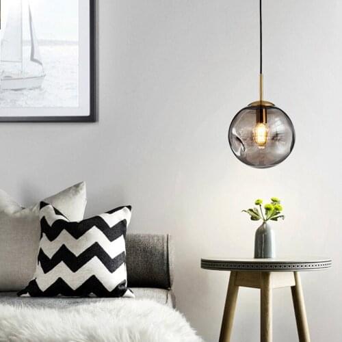 Bump glass ball hanging lamp led modern Irregular sphere droplight loft Bowling simple transparent glass pendant lights