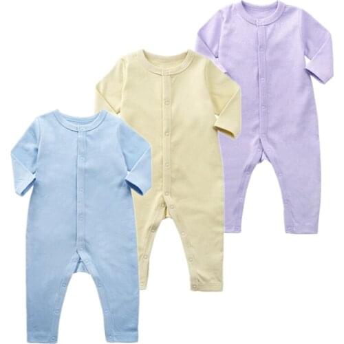 High quality 2018 newborn baby rompers 7 colours pure cotton baby Pajamas spring Long Sleeved Jumpsuit infant new born