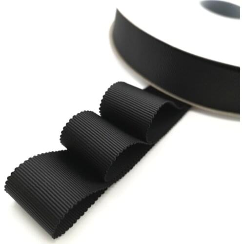 High Quality 1"(25mm) Black Ployester Petersham Ribbon for Wedding Decoration Gift Wrapping Hair Bows DIY Christmas Ribbon