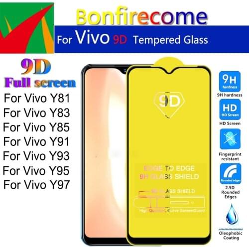 50Pcs\lot 9D Glass For Vivo Y81 Y83 Y85 Y91 Y93 Y95 Y97 Tempered Glass Screen Protector Film