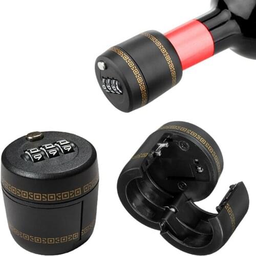 Wine Combination Lock Whiskey Bottle Top Stopper - Bottle Password Code Digital For Prevent Children Teenagers From Drinking