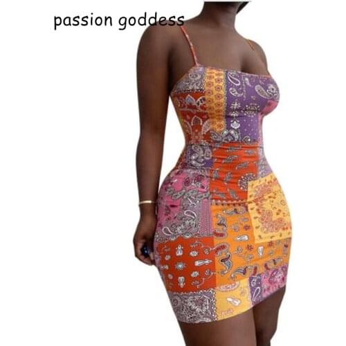 Women Summer Sexy Club Party Flower Print Mini Bodycon Sling Dress 2021 Slash Neck Streetwear Harajuku Dress Vestido Feminino