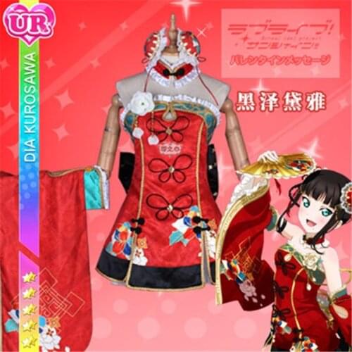 2019 Anime Clothes Love Live Sunshine Aqours Dia Kurosawa Cosplay Costume Chinese dress gorgeous cheongsam awaken A