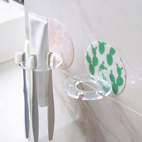 1/2PCS Bathroom Accessories Plastic Toothbrush Holder Toothpaste Storage Rack Shaver Toothbrush Dispenser Bathroom Organizer