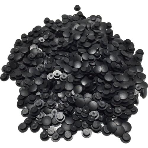 1000pcs/lot plastic button black buckles parts accessories fit for DIY croc sandals shoes shoe Charms 8/10/12/13/14/15mm
