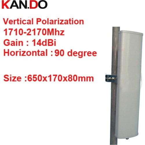 14dbi vertical polarization 90 deg 1710-2170Mhz Panel antenna DCS 3G antenna Base station use LTE FDD antenna TDD 4G LTE antenna