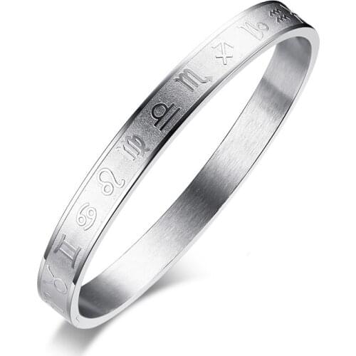 2021 Fashion Stainless Steel Material Twelve Constellation Buckle Temperament And Unique Bracelet Suitable For Women And Men