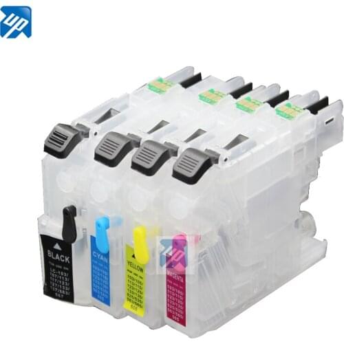 4pcs LC163 LC161 refillable ink cartridge for brother DCP J152W J752DW MFC J245 J470DW 650DW J870D with auto reset chip