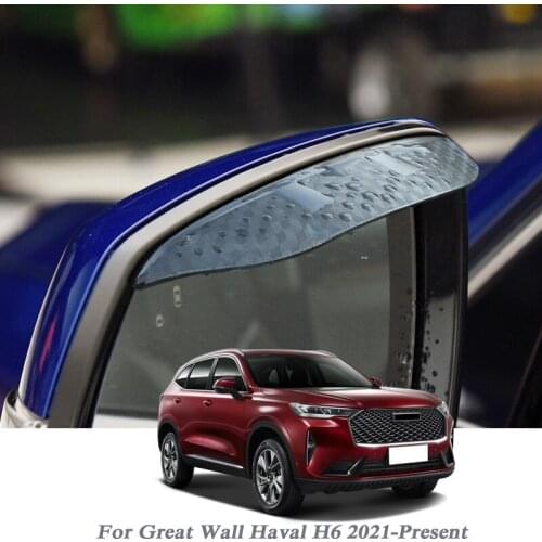 Car Rearview Mirror Rain Eyebrow Auto Shield Snow Guard Sun Side Visor Shade Protector For Great Wall Haval H6 2021-Present
