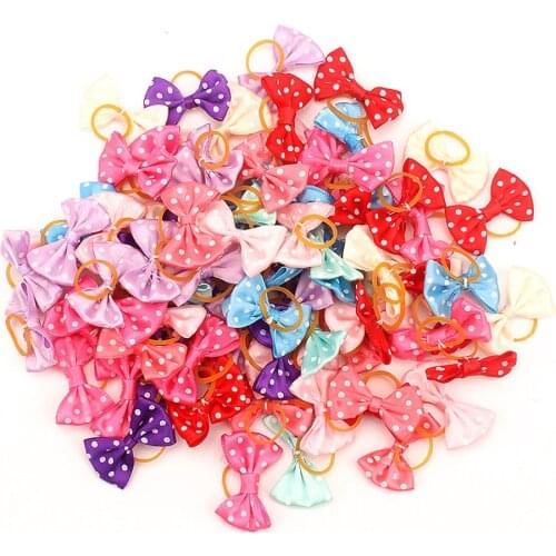 12PCS pet Bows Dog Hair Bows for Puppy Yorkshirk Small Dogs Hair Accessories Grooming Bows Rubber Bands Dog Bows Pet Supplies