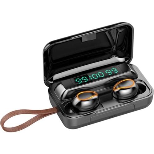F9 TWS Bluetooth Earphones with Stereo Sound 9D Noise Reduction Waterproof Sport Earbuds Touch-Control In-Ear Headphone HD Call