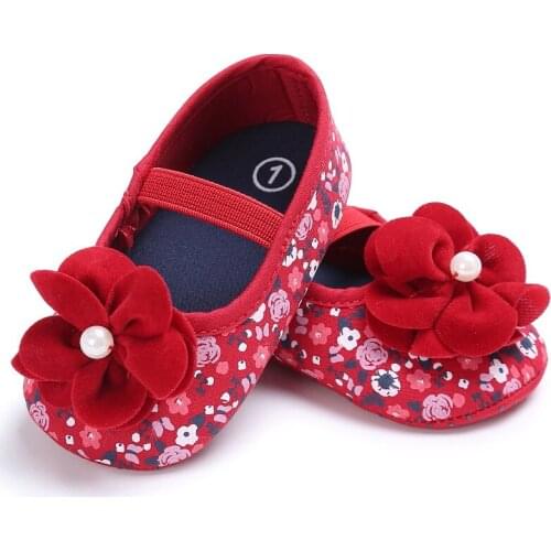 Spring Baby Girls Fashion Princess Style Floral Anti Slip Crib Stripe Kids Casual Shallow Prewalkers Shoes