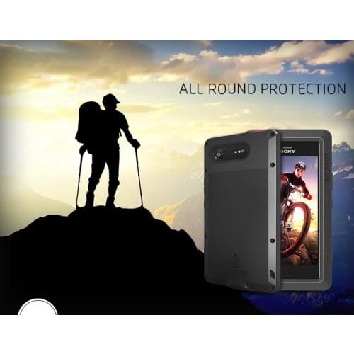 For Sony Xperia XZ1 Case LOVE MEI Shockproof Dirt Proof Water Metal Armor Cover Phone Case For Sony Xperia XZ1 Compact/XZ1 Mini