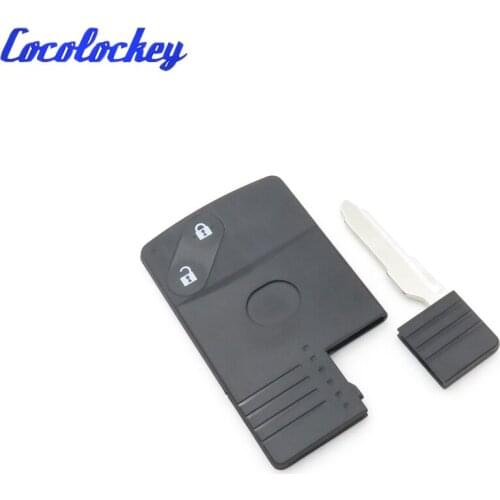 Cocolockey Brand New for Mazda 2 Button Smart Card Keyless Remote Key Shell Case Uncut Key