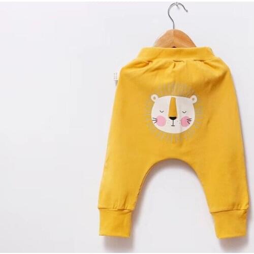 Baby Big Butt Spring and Autumn Infant 2019 New Harem Pants Boys and Girls Elastic Band Cartoon Cotton Casual Pants