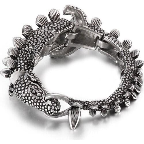European and American fashion domineering personality swordback dragon animal titanium steel bracelet